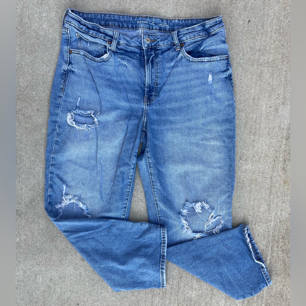 Old Navy High Rise OG Loose Distressed Jeans (16P)